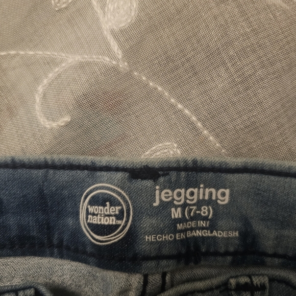 Kids wonder nation jeggings tie dyed denim pattern stretch pants Med (7-8) - Picture 4 of 6